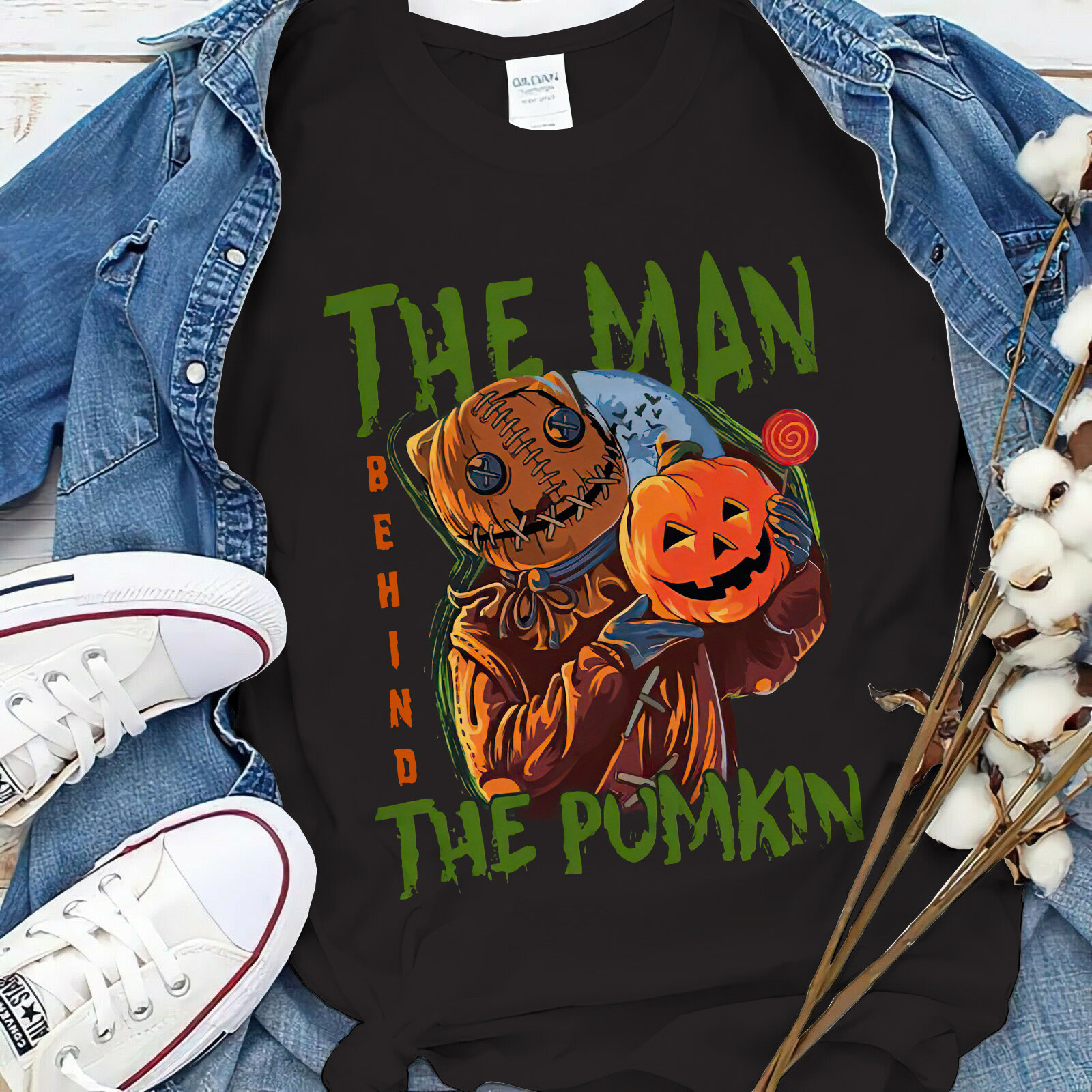 Trick 's Treat The Man Behind Pumpkin Halloween 2021 Shirt