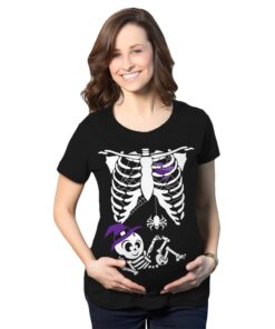 Witch Skeleton Funny Maternity Ribcage Baby Shirt