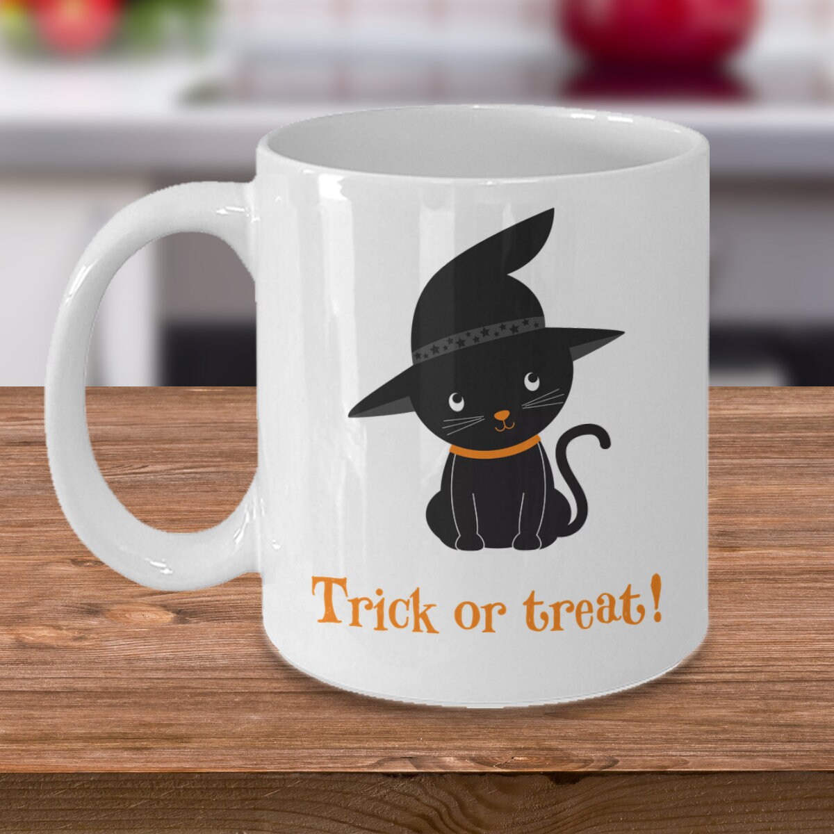 Black Kitten Halloween Trick Or Treat Mug