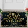 Wiched Witch Lives Here Welcome Halloween Doormat
