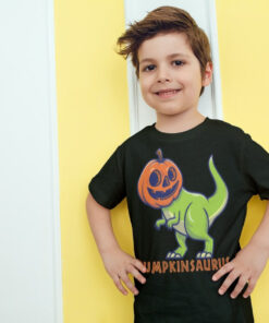 Custom name pumpkin Halloween Dinosaur shirt