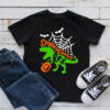 Kids Halloween Tee Skeleton Riding Mummy Dinosaur Shirt