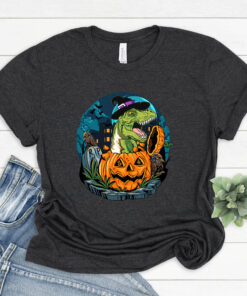Dinosaur Jack O'Lantern Pumpkinsaurus Halloween Shirt