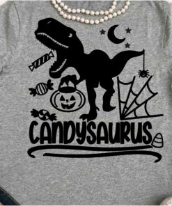 Dinosaur Silhouette Cameo Cricut pumpkin Halloween Shirt