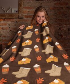 Fall Print Pumpkin Spice Thanksgiving Blanket