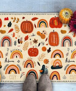 Fall Rainbow Vibes Thanksgiving Doormat
