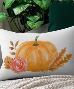 Floral Pumpkin Lumbar Pillow