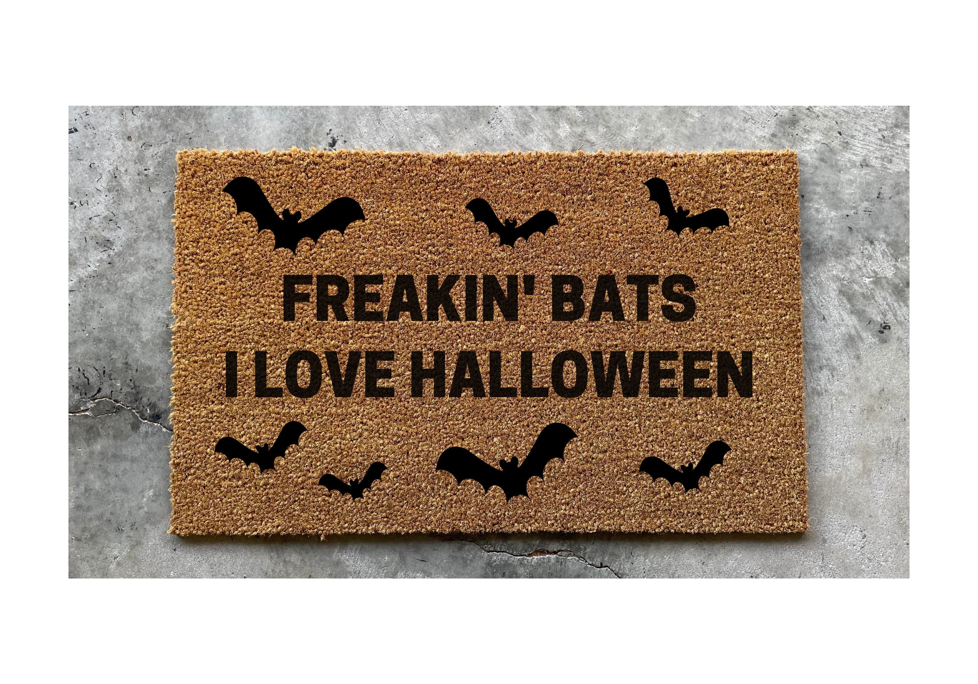 Freakin Bats I Love Halloween Doormat