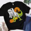 Happy Halloween Costume Skeleton Riding Dinosaur Shirt