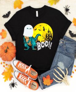 Ghost Dinosaur T Rex Funny Boo Halloween Gifts Pumpkin Shirt