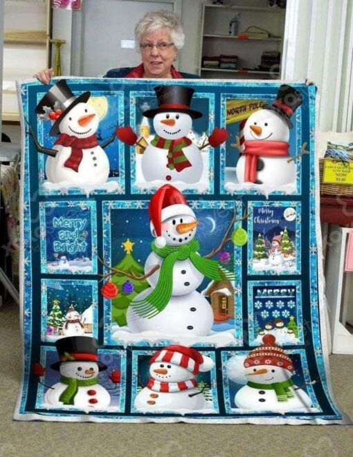 Gift For Anniversary Fleece Snowman Throw Blanket