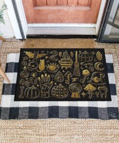Golden Halloween Little Things Witch Doormat