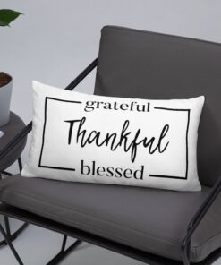 Grateful Thankful Blessed Farmhouse Throw Pillow