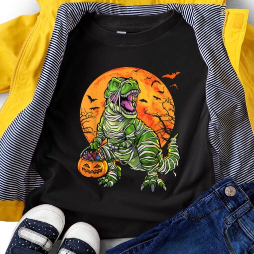 Halloween Costume Dinosaur Mummy Pumpkin Shirt