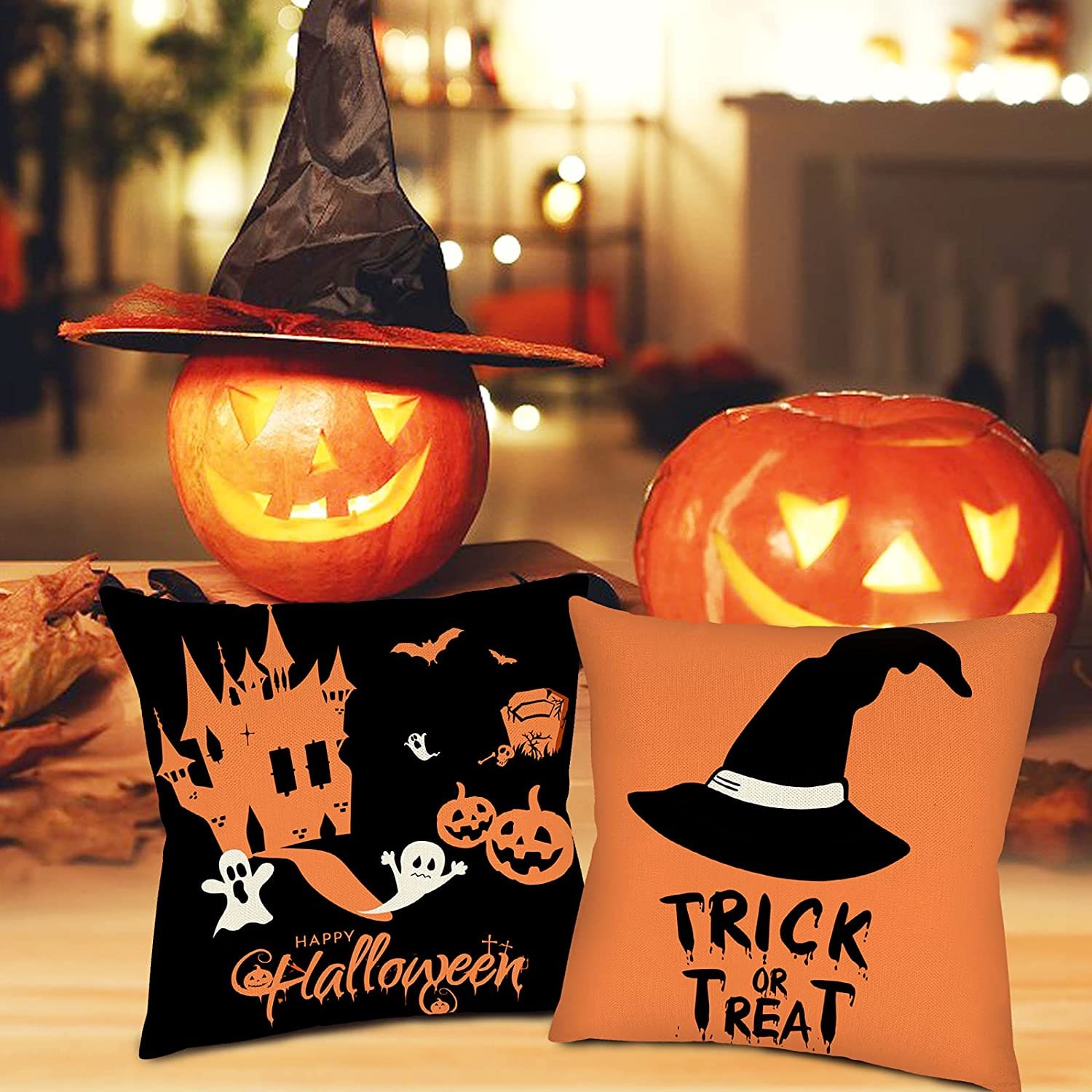 Halloween Decorations Pillow Trick Or Treat Pumpkin