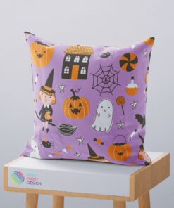 Halloween Trick Or Treat Flying Witch Decorative Pillowcase