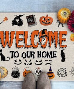 Halloween Welcome To Our Home Witch Doormat