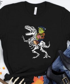 Happy Halloween Costume Zombie Riding Dinosaur Shirt