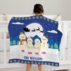 Personalized Grand Ma Christmas Snowman Throw Blanket