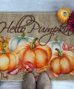Hello Pumpkin Vintage Thanksgiving Doormat