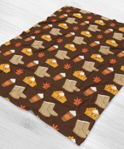 Fall Print Pumpkin Spice Thanksgiving Blanket