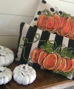 Pumpkin Lumbar Polka Dot Pillows