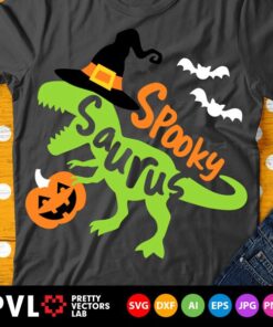 Halloween Dinosaur Kids Shirt Design