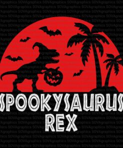 Spooky Saurus Rex Dinosaur with Pumpkin Halloween Shirt