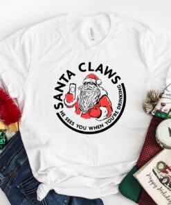 Drinking Christmas Santa Claws Shirt