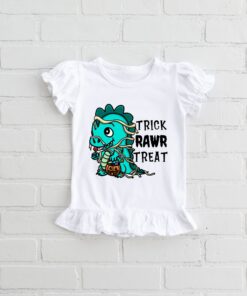 Trick or Treat Kids Shirt Dinosaur Halloween Shirt