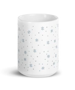 Grey snowflake mug aesthetic collection design for christmas