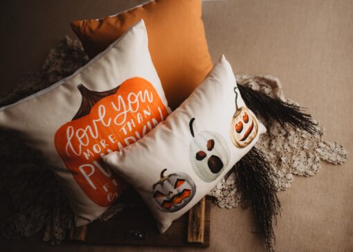 Primitive Jack O Lantern Lumbar Pillow Halloween Décor