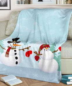 Snowman Friends Fleece Christmas Throw Blanket
