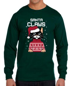 SANTA CLAWS Cat Christmas Long Sleeve Shirt