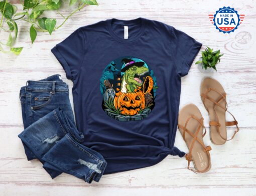 Dinosaur Jack O’Lantern Pumpkinsaurus Halloween Shirt