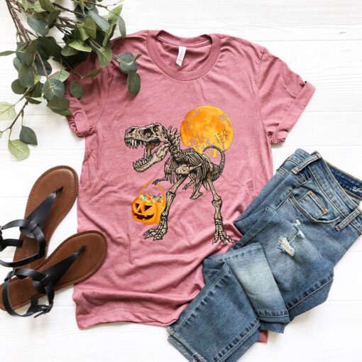 Dinosaur Skeleton Fall Halloween Shirt