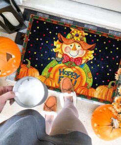 Happy Fall Scarecrow Thanksgiving Doormat