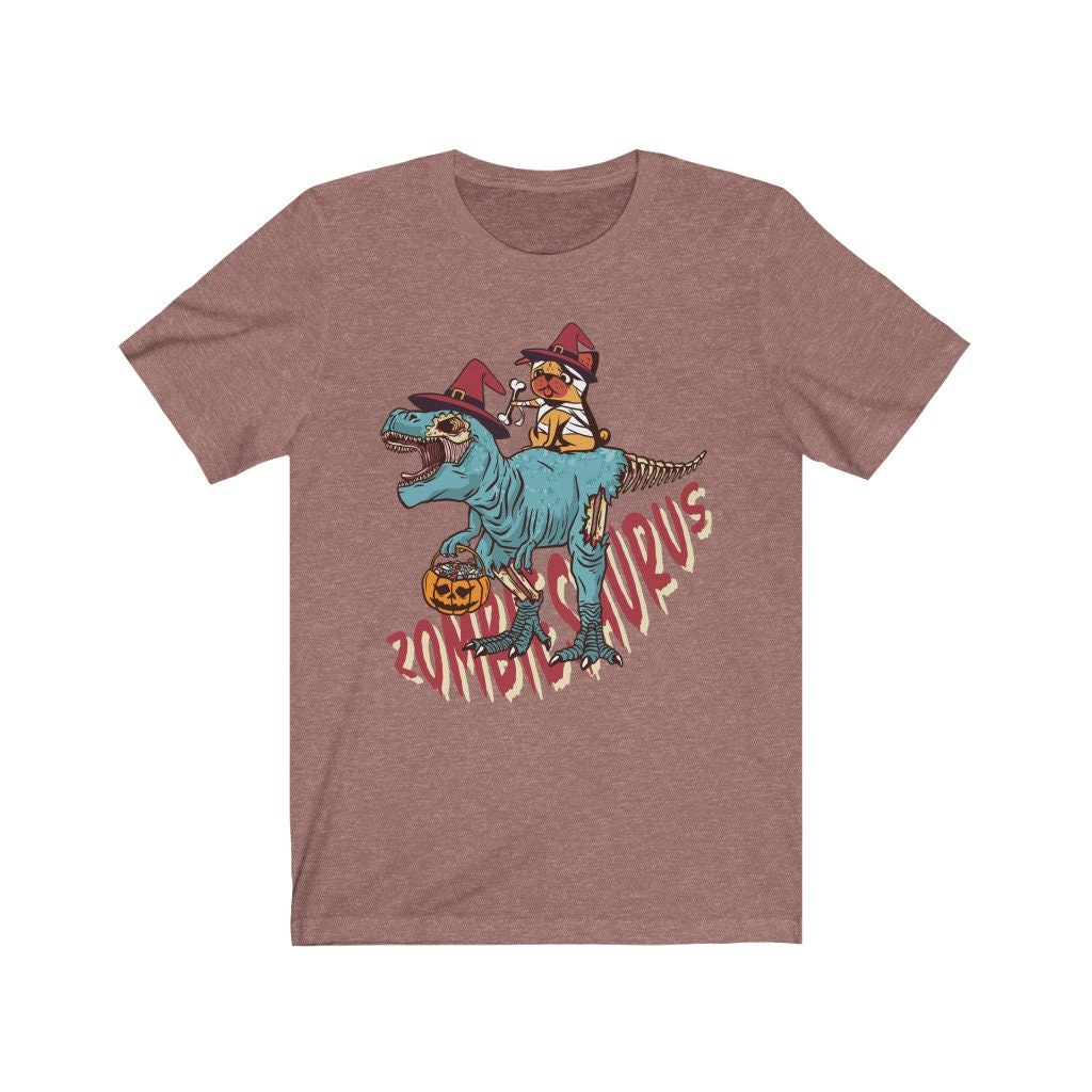 Zombie Pug And Dinosaur Halloween Shirt