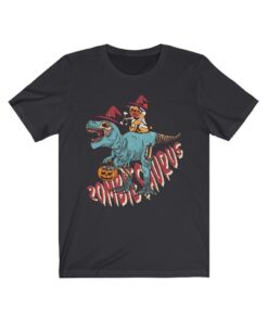 Zombie Pug and Dinosaur Halloween Shirt