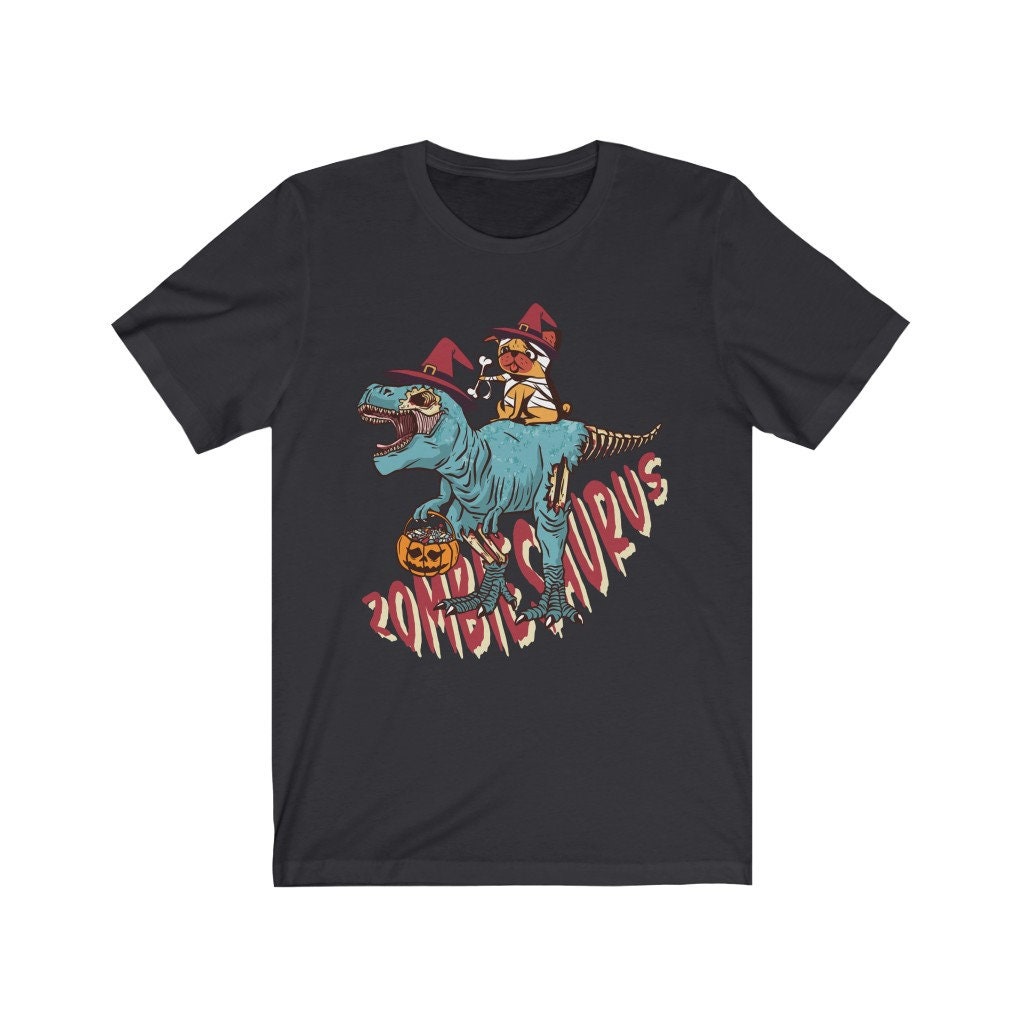Zombie Pug And Dinosaur Halloween Shirt
