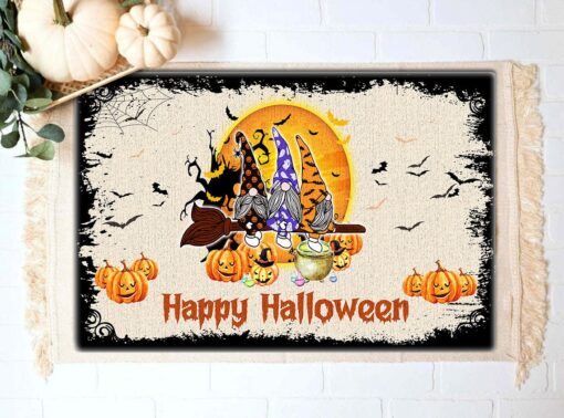 Happy Halloween Witch Gnome Doormat