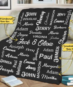Customized Family Names Thanksgiving Day Blanket