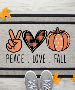 Peace Love Fall Decor Thanksgiving Doormat