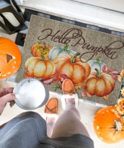 Hello Pumpkin Vintage Thanksgiving Doormat