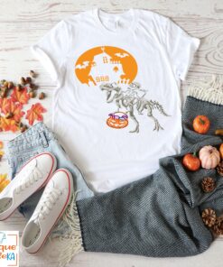 Halloween Skeleton Riding Dinosaur Lover Shirt