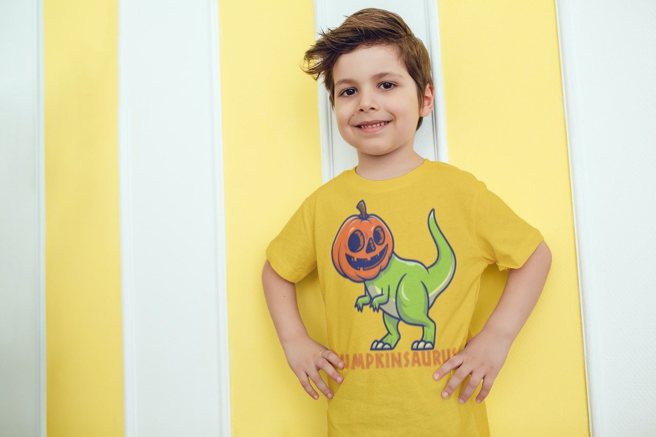 Custom Name Pumpkin Halloween Dinosaur Shirt
