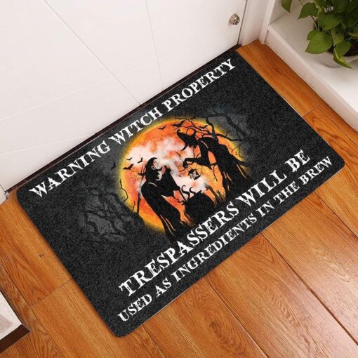 Brew Warning Witch Property Halloween Doormat