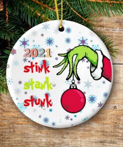 2021 Stink stank stunk Grinch Hand ornament