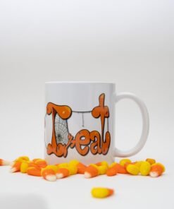 Halloween Coffee With Custom Trick or Treat Art mug