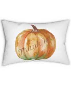 Thankful Autumn Themed Decorative Spun Polyester Pillow